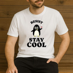 Resist-Stay-Cool-Penguin-T-Shirt-–-Cute-Animal-Activist-Graphic-Tee-USA
