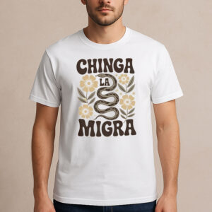 Retro-Chinga-La-Migra-Snake-and-Flowers-T-Shirt