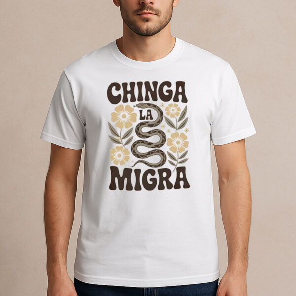 Retro-Chinga-La-Migra-Snake-and-Flowers-T-Shirt