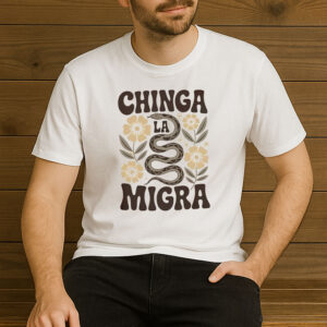 Retro-Chinga-La-Migra-Snake-and-Flowers-T-Shirts