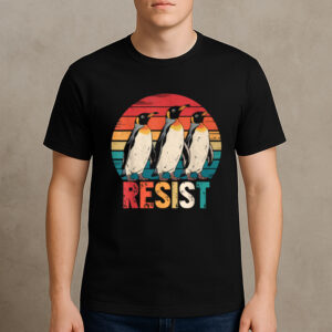 Retro-Resist-Penguins-T-Shirt-–-Protest-Against-Tariffss