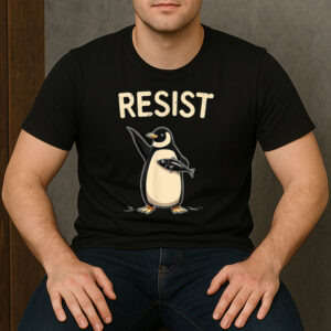 Sarcastic-Penguins-Resist-Tariffs-T-Shirt-–-Funny-Political-Graphic-Tee