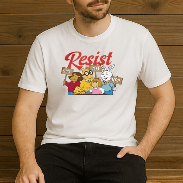 Save-PBS-Resist-Cartoon-Characters-Activism-T-Shirt