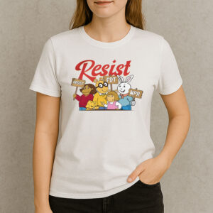 Save-PBS-Resist-Cartoon-Characters-Activism-T-Shirt-USA