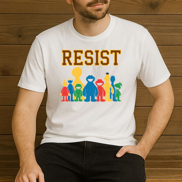 Save-PBS-Resist-Colorful-Characters-Activist-T-Shirt