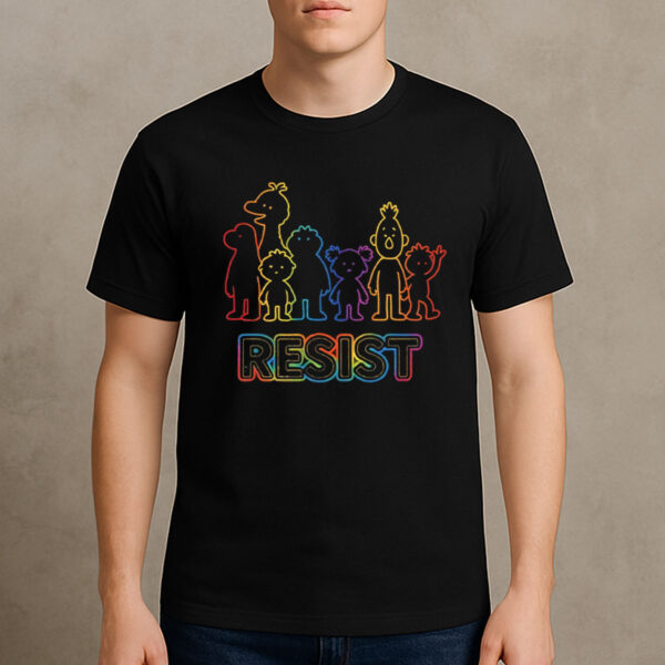 Save-PBS-Resist-Shirt-–-Rainbow-Outline-Sesame-Street-Tees