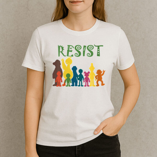 Save-PBS-–-Resist-Rainbow-Character-Graphic-Protest-Tee-USA