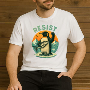 Vintage-Penguin-Resist-Arctic-Protest-Graphic-T-Shirt