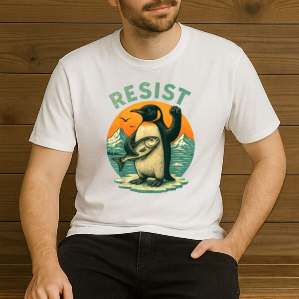 Vintage-Penguin-Resist-Arctic-Protest-Graphic-T-Shirt
