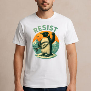 Vintage-Penguin-Resist-Arctic-Protest-Graphic-T-Shirt-US