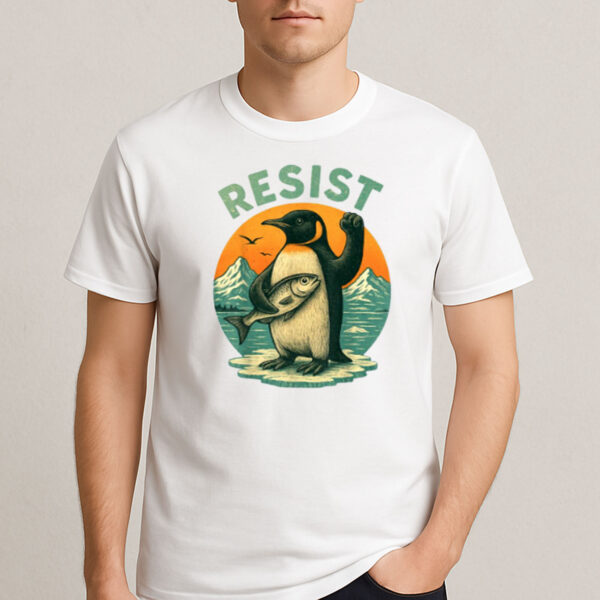 Vintage-Penguin-Resist-Arctic-Protest-Graphic-T-Shirts
